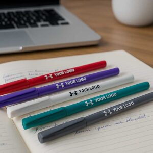 cheap pen displayed on office table