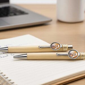 Custom Promotional Personalised Pen Displayed on Office Table