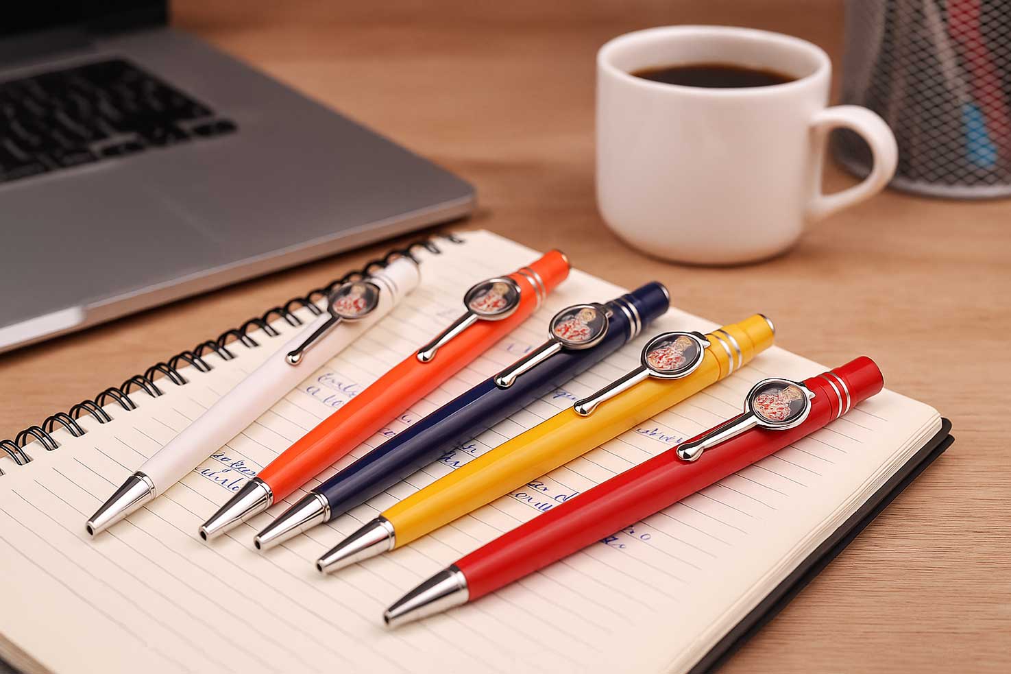 Custom Promotional-Personalised Pen Displayed on Office Table