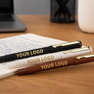 personalised premium pen displayed on table