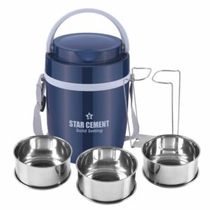 Premium Corporate Lunch Box with Branding – Inner Steel Insulated 3-Container Set (LB-25A Carry 3)