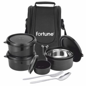 Logo Printed Lunch Box Wholesale – Microwave Safe 4-Container Set with Bag & Cutlery (LB-4 Vista)