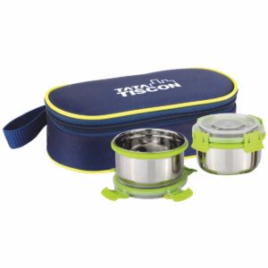 Custom Logo Lunch Box Supplier – 2 Leak-Proof Steel Containers with Carry Case (LB-13 Stylock Buddy)