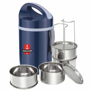 Custom Logo Lunch Box Supplier – Inner Steel Insulated 4-Container Set (LB-38A Matrix 4)