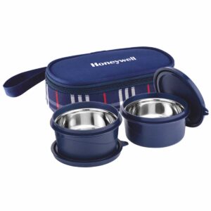 Microwave Safe Lunch Box in Bulk – 2 Steel Containers with Carry Case (LB-41A Mini Bite)