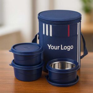blue-microwave-safe-3 containers lunchbox displayed on office table