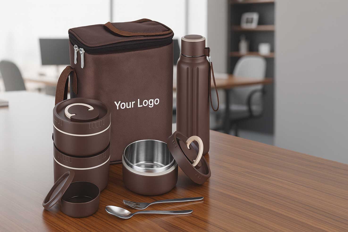 Premium Corporate Lunch Box with Branding – Insulated Set - Annaya