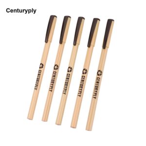 Personalised Wooden Look Plastic Pens with Cap | Bulk Promo
