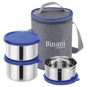 Promotional Lunch Box in Bulk – 3 Stainless Steel Containers with Carry Bag (LB-16C Executive Lite)