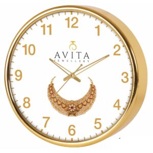 Luxurious Promotional Wall Clock with Golden Foiling and 3D Numbers