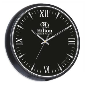 Corporate Gifting Wall Clock with Jewlery Graphic, Brown Finish & Golden Foiling