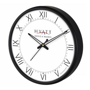 Sleek 10.5" Round Black Matt Wall Clock with Roman Numerals