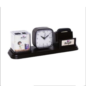 Custom Desk Organizer with Clock and Stationery Holder