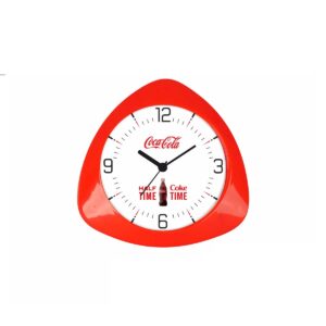 Custom Triangle Desk Clock in Red Shine – Unique Promotional Table Clock for Corporate Gifting