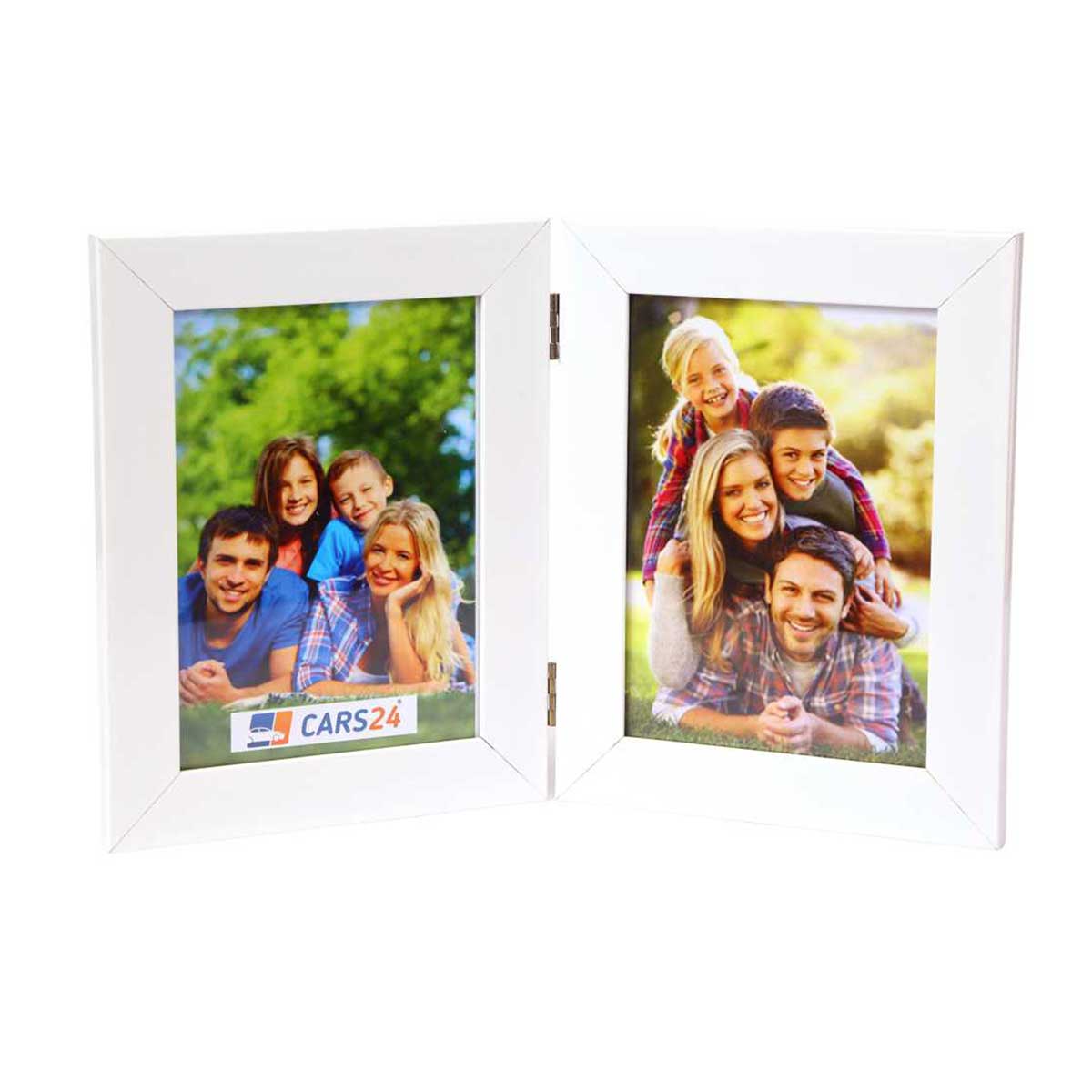Wooden Folding Photo Frame | Custom White Dual Set