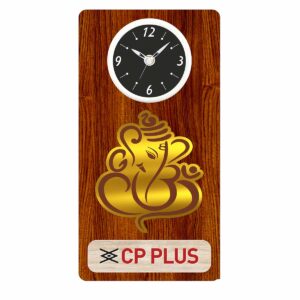 Religious MDF Ganesh Ji Wall Clock | Custom Logo Branding & Spiritual Corporate Gift
