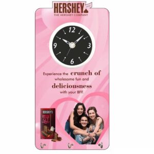Vibrant Pink Themed Rectangular MDF Wall Clock | Custom Branding for Youth & Lifestyle