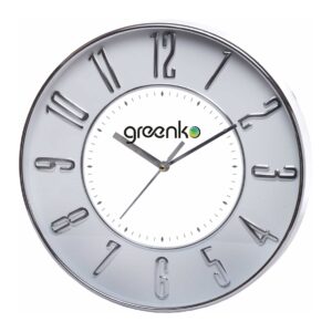 Sleek Modern Round Wall Clock (11.75-Inch) with Raised Numerals for Corporate Branding