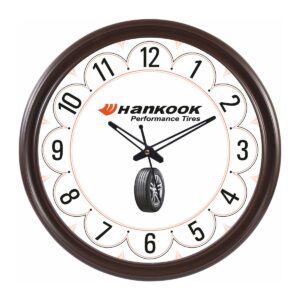 Large 14-Inch Promotional Wall Clock with Dark Frame for High-Impact Branding