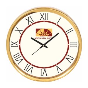 Classic Executive Roman Numeral Wall Clock (12-Inch) with Gold Finish for Office Gifting