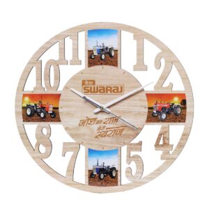 Swaraj MDF Tractor-Themed Custom Wall Clock (11.5" Round)
