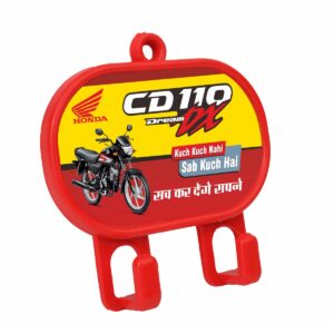 Plastic Promotional Key Hanger: Custom Red 4"x4" Wall Utility Item (Model 208) for Branding