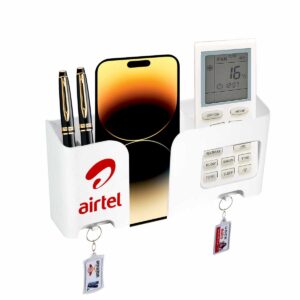 Custom Branding Utility Organizer: White Plastic 7.75"x3.5" Wall Mount Caddy