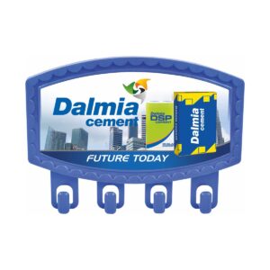 Your Logo Wall Mount Key Holder - Blue Promotional Organizer with 4 Hooks