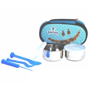 Custom Insulated Lunch Box with Stainless Steel Containers and Cutlery Set