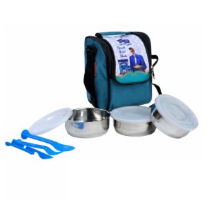 Personalized Lunch Box Set with Insulated Bag, Two Stainless Steel Containers, and Cutlery