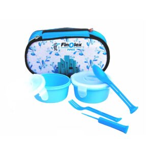 Promotional Lunch Box Set with Insulated Bag, Two Plastic Containers, and Cutlery
