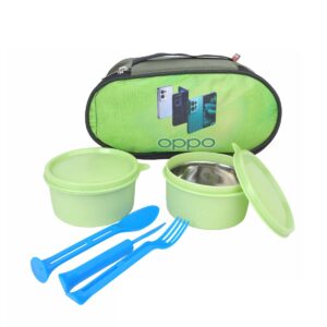 Customizable Lunch Bag Set with Insulated Bag, Mixed Container Materials, and Cutlery