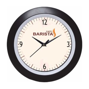 Black Frame Round Wall Clock - 9.5" Diameter Timepiece for Custom Corporate Branding
