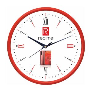 Vibrant Red Round Wall Clock Timepiece for High-Impact Promotional Branding