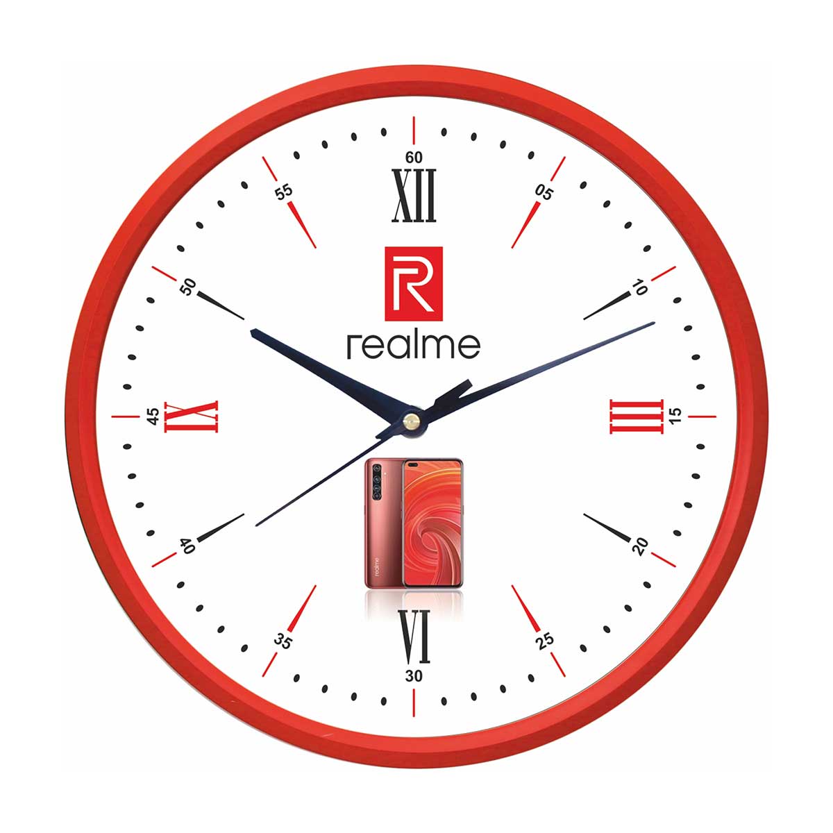 Vibrant Red Round Wall Clock 9