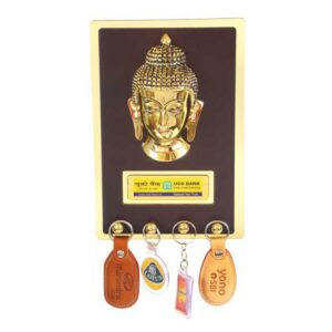 Wooden Hanging Desktop with Key Hanger and Plastic Ganesh Ji Murti, Executive Corporate Gift