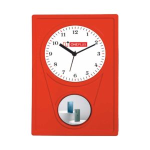 Promotional Wall Clock with Photo Frame | 7.75" Rectangular Custom Branded Clock