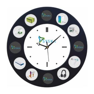 Custom Promotional Timepiece | Unique 12" Round Multi-Display Wall Clock