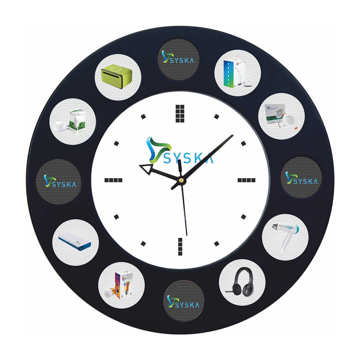 Multi-Display Wall Clock | 11.75" Round Promotional Gift