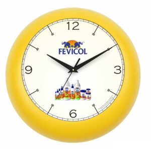 Vibrant 11.5" Round Yellow Matt Branding Clock for High Visibility