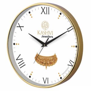 Golden Foiling Wall Clock for Office & Home Decor | Custom Branding & Corporate Gifting