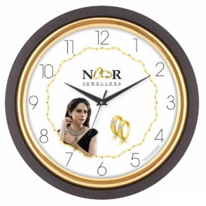 Executive Black and Golden Foiling Wall Clock | Custom Logo & Corporate Gifting