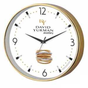 Elegant Gold Foiling Wall Clock | Premium Custom Branding for Offices & Gifts
