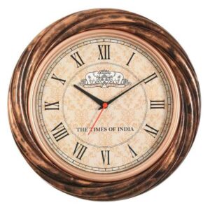 Antique Style Plastic Wall Clock for Corporate Gifting, Your Logo Branding, and Promotional Use (9x9 Inch Dial)