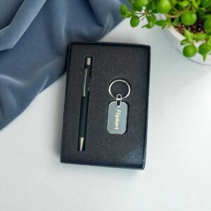 Premium 2-in-1 Corporate Gift Set with Pen & Metal Keychain | Custom Logo Gift Combo