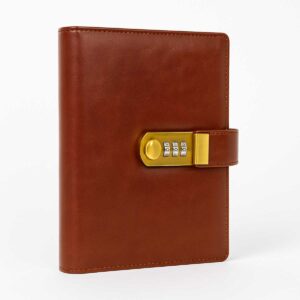 Small Size Business Organizer with Lock Flap – PU Leather Multi-Ring Planner