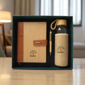 Premium Eco-Friendly 3-in-1 Corporate Gift Set | Notebook, Bottle & Pen Combo with Custom Branding