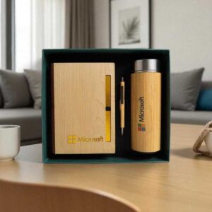 Premiumn 3-in-1 Corporate Gift Set | Notebook, Bottle & Pen Combo with Custom Branding