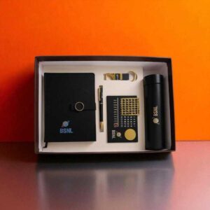 Premium 5-in-1 Corporate Gift Set | Notebook, Bottle, Pen, Calendar & Keychain Combo with Custom Branding