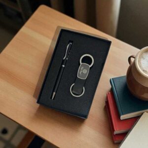Premium 2-in-1 Corporate Gift Set | Custom Logo Pen & Keychain Combo